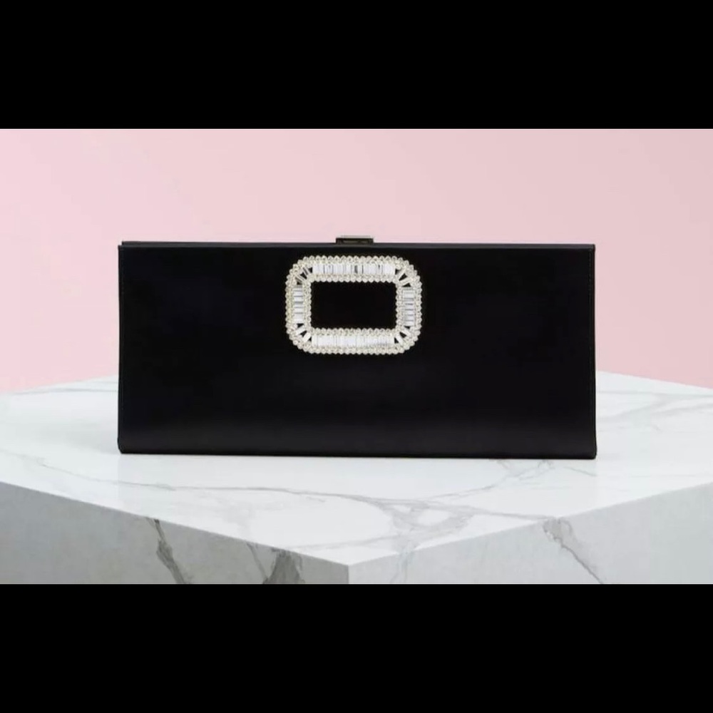 ❗️Sold❗️Roger Vivier Black Piligrim Bag In Silk